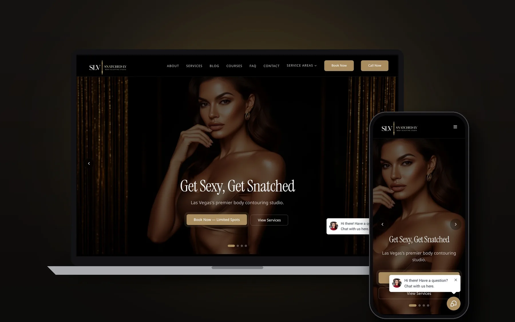 SnatchedLV Las Vegas website shown on laptop and phone