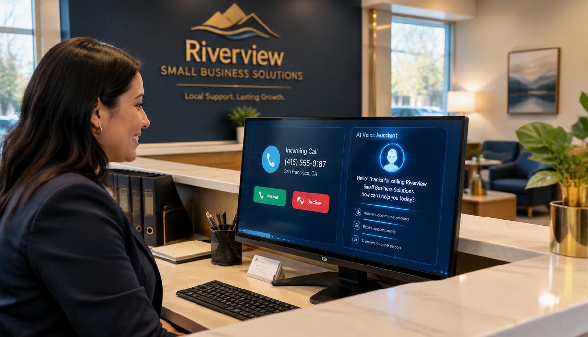 AI receptionist in California answering customer calls for a business