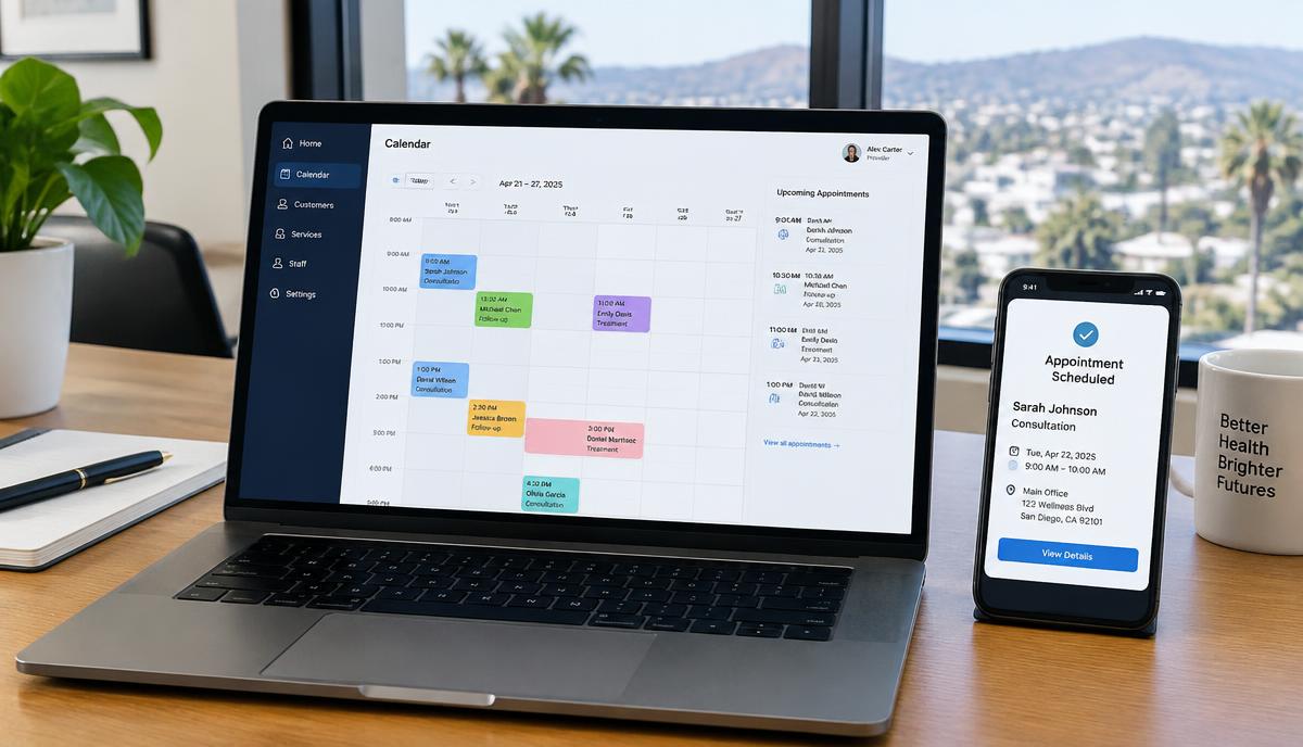 AI receptionists in California managing appointment bookings for a business