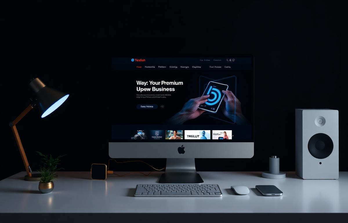 Professional workspace displaying a modern website design in California